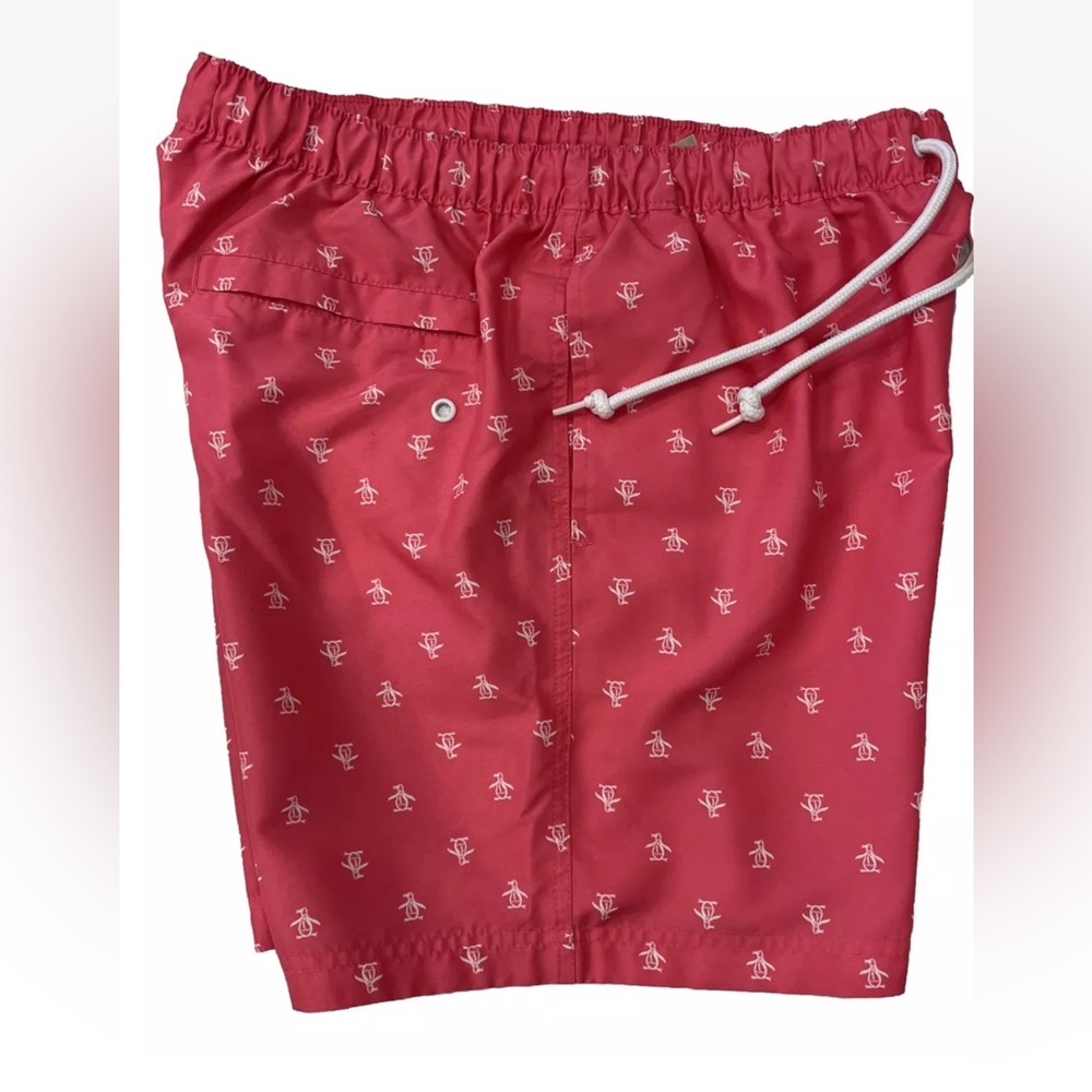 Mens Original Penguin by Munsingwear Lined Swim Trunks Shorts Size Large PINK